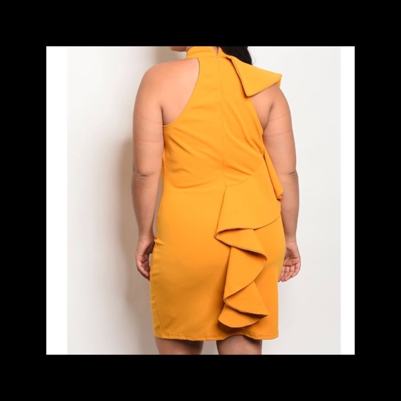 ➕Mustard Ruffle Dress - Picture 5 of 6